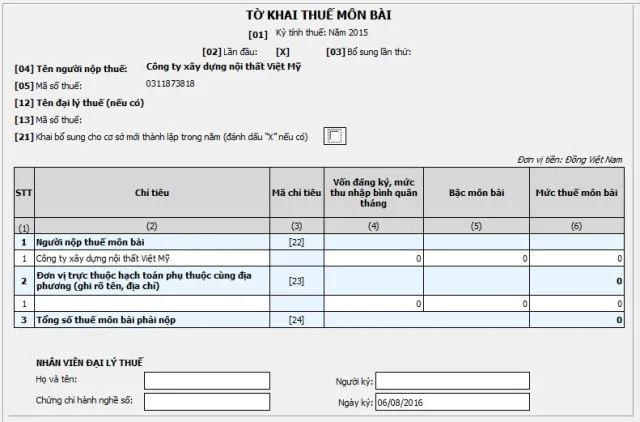 Thuế môn bài hộ kinh doanh cá thể Thuế môn bài hộ kinh doanh cá thể