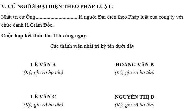 Biên bản góp vốn thành lập công ty cổ phần.