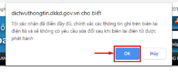 Click vào Chấp nhận Điều khoản và Điều kiện sử dụng => Sau đó Xác nhận.